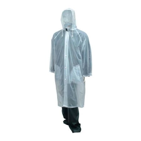 Tingley Tingley C61210 Tuff-Enuff Coat, Clear, 48", Detachable Hood, Small C61210.SM